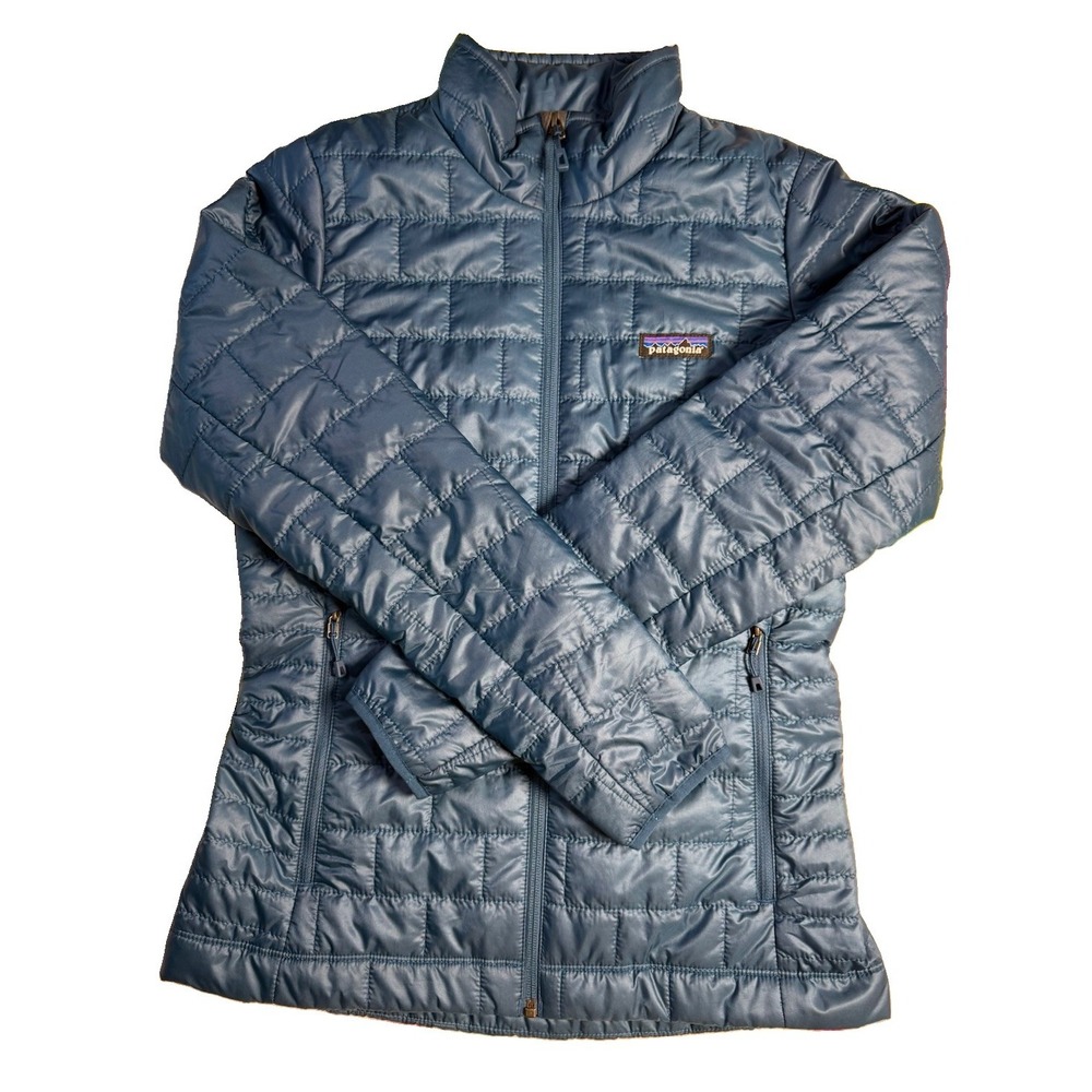 Patagonia Womens Nano Puff Puffer Jacket Insulated Full Zip Blue XS Quilted NWOT